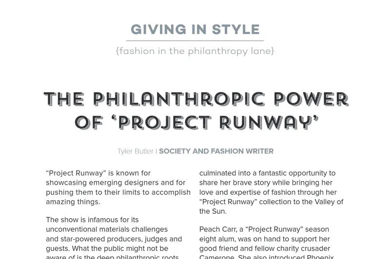 The Philanthropic Power of Project Runway